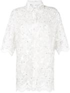Ashish Lace Leaf Longline Shirt - White