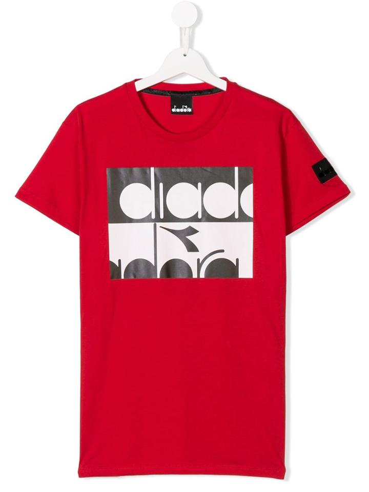 Diadora Junior Logo Print T-shirt - Red