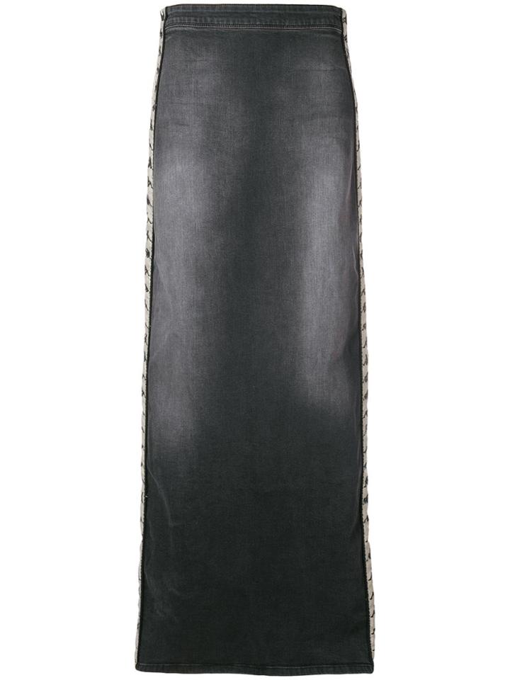 Kappa Logo Trim Denim Skirt - Black