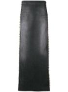 Kappa Logo Trim Denim Skirt - Black