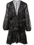 Shona Joy Floral Print Mini Dress - Black