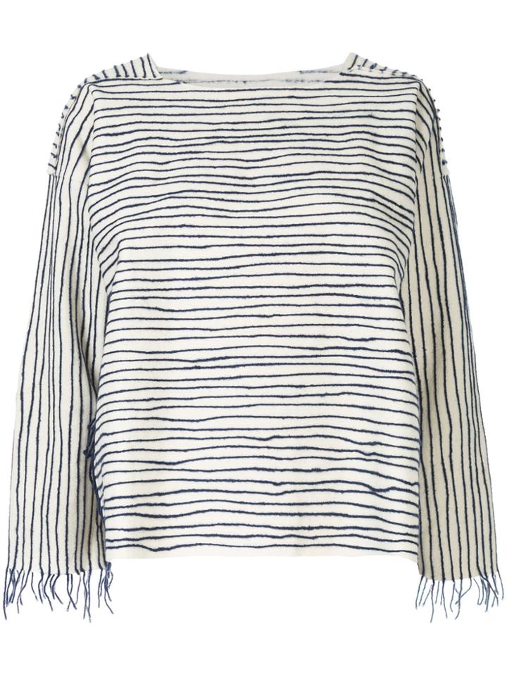 Toogood Striped Oversized Top - White
