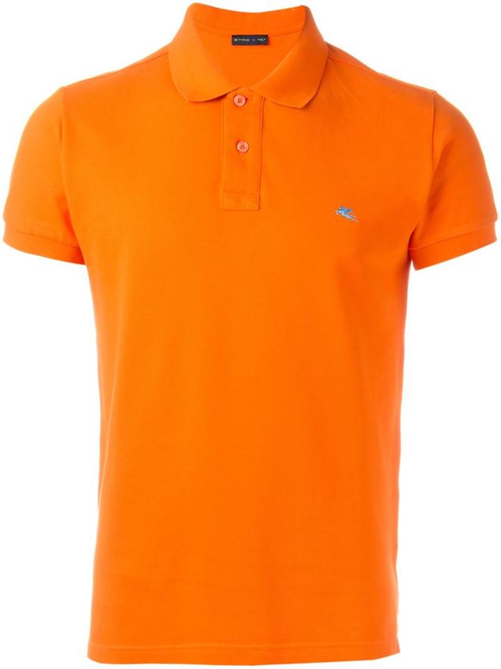 Etro Embroidered Logo Polo Shirt, Size: Xl, Yellow/orange, Cotton