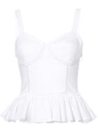 Tome Peplum Bustier Top - White