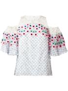 Peter Pilotto Floral Lace Cold-shoulder Top, Women's, Size: 10, Silk/polyester/polyamide