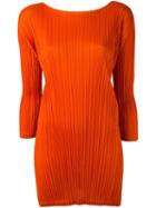 Pleats Please By Issey Miyake Pleated Long Fit Blouse, Women's, Size: 5, Yellow/orange, Polyester