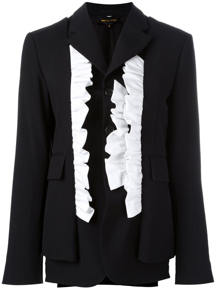 Comme Des Garçons Ruffled Blazer, Women's, Size: Medium, Black, Cotton/wool/cupro