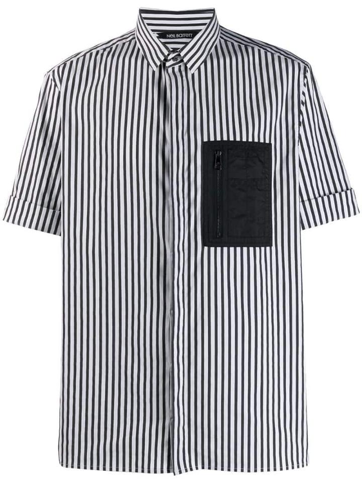 Neil Barrett Striped Print Shirt - Black