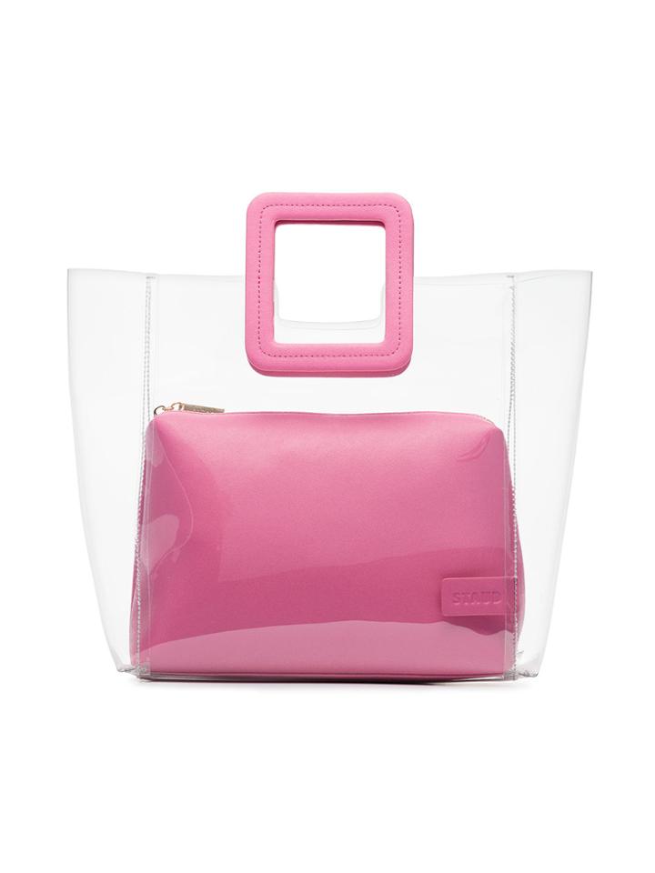 Staud Pink Shirley Leather Pvc Tote - Pink & Purple