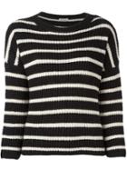 Masscob Striped Jumper, Women's, Size: Small, Black, Polyamide/wool/alpaca