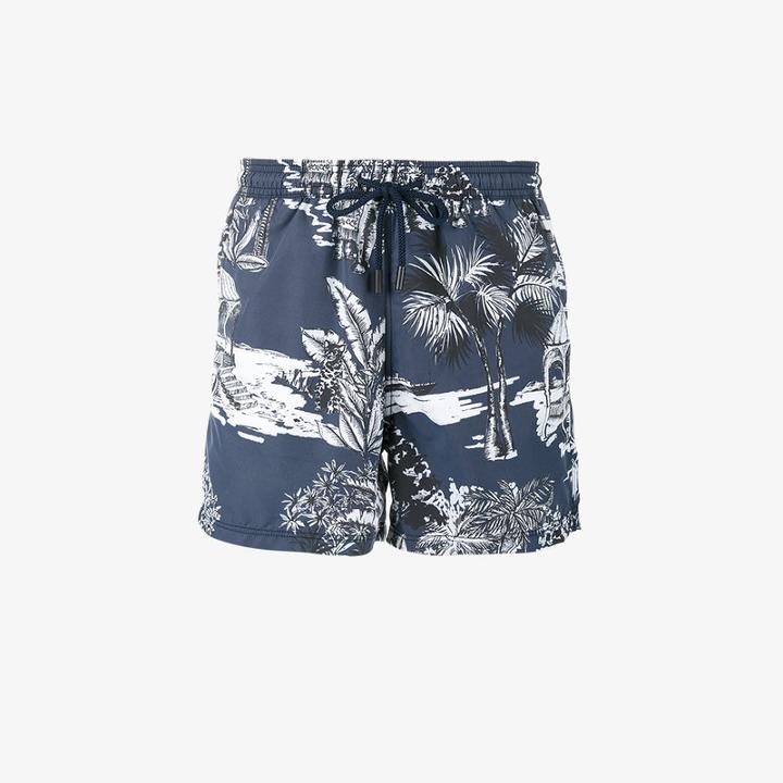 Etro - Hawaiian Print Swimming Trunks - Men - Nylon - M, Blue, Nylon