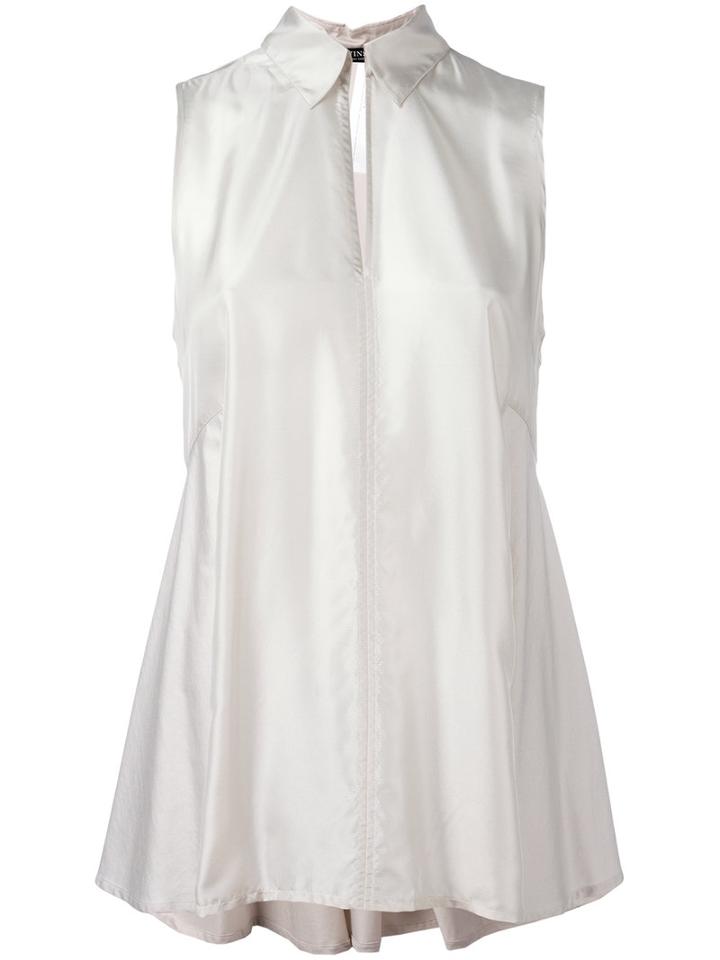 Twin-set Sleeveless Shirt, Women's, Size: Xxs, Grey, Silk/cotton