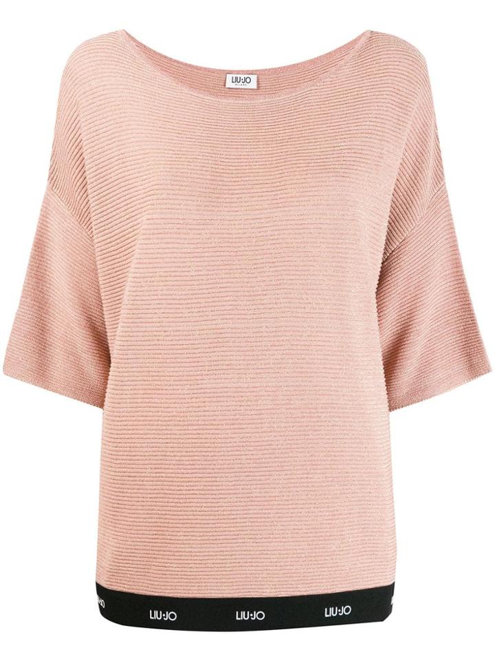 Liu Jo Ribbed Knit Top - Pink