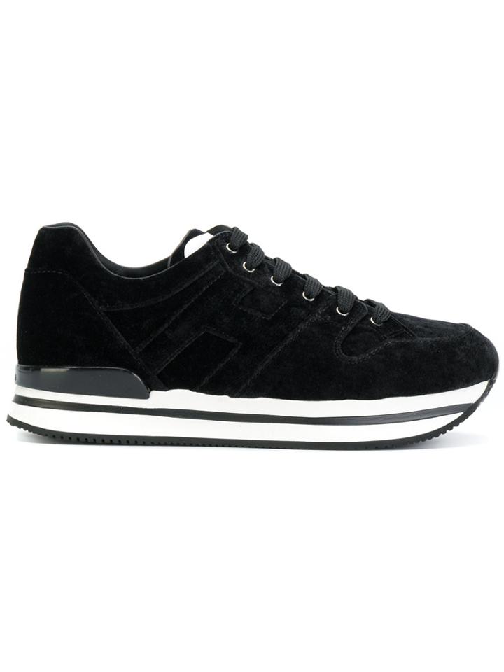Hogan Velvet Lace-up Sneakers - Black
