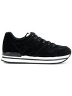 Hogan Velvet Lace-up Sneakers - Black