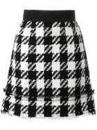 Dolce & Gabbana Houndstooth Skirt, Women's, Size: 44, Black, Cotton/nylon/virgin Wool