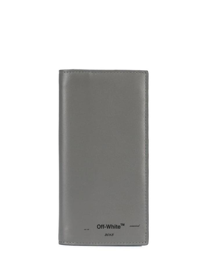 Off-white Long Bi-fold Wallet - Grey