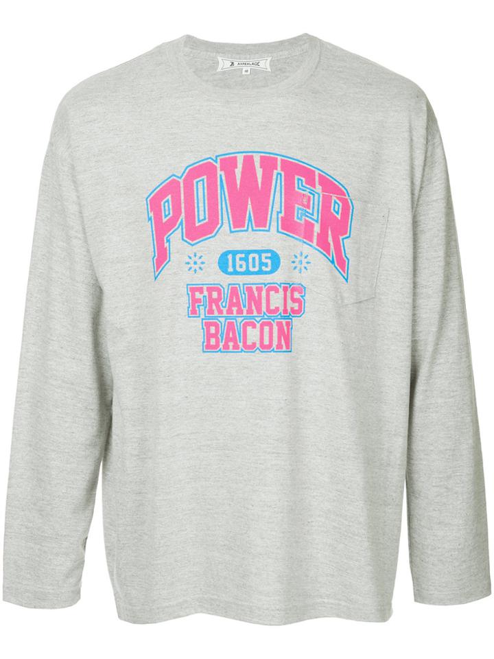 Anrealage Power College Long Sleeve Tee - Grey