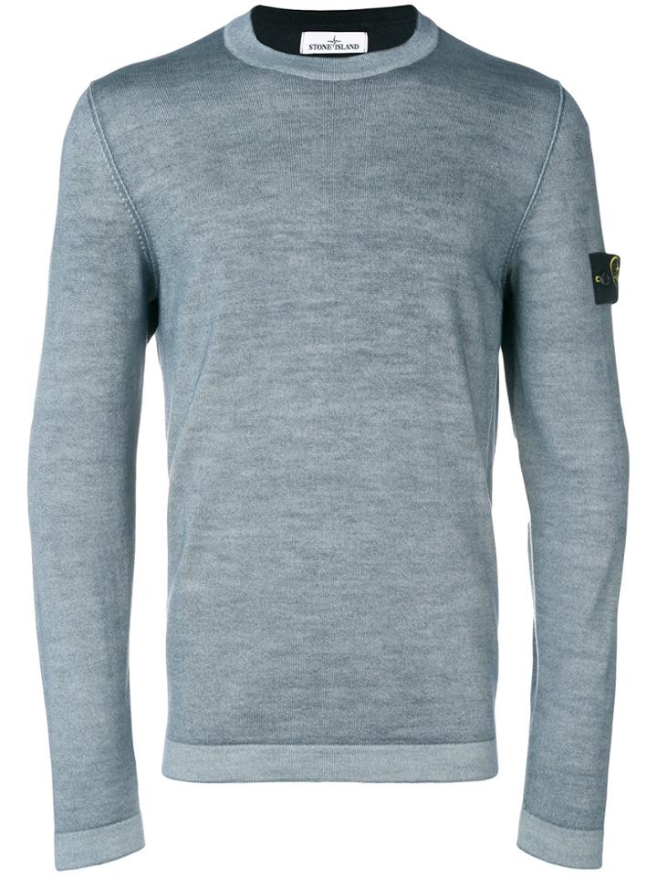 Stone Island Fine Knit Logo Top - Blue