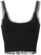 Alexander Wang Rivet Trim Crop Top - Black