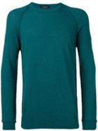Roberto Collina Ribbed Trim Sweatshirt, Men's, Size: 48, Green, Cotton/polyamide