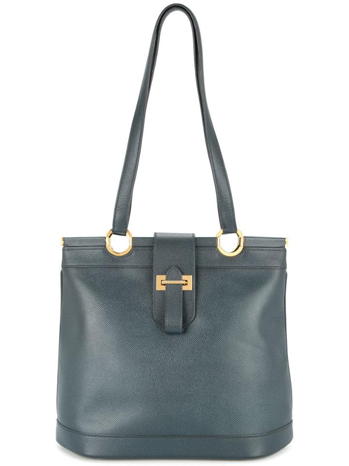Hermès Vintage Berry Shoulder Tote Bag - Blue