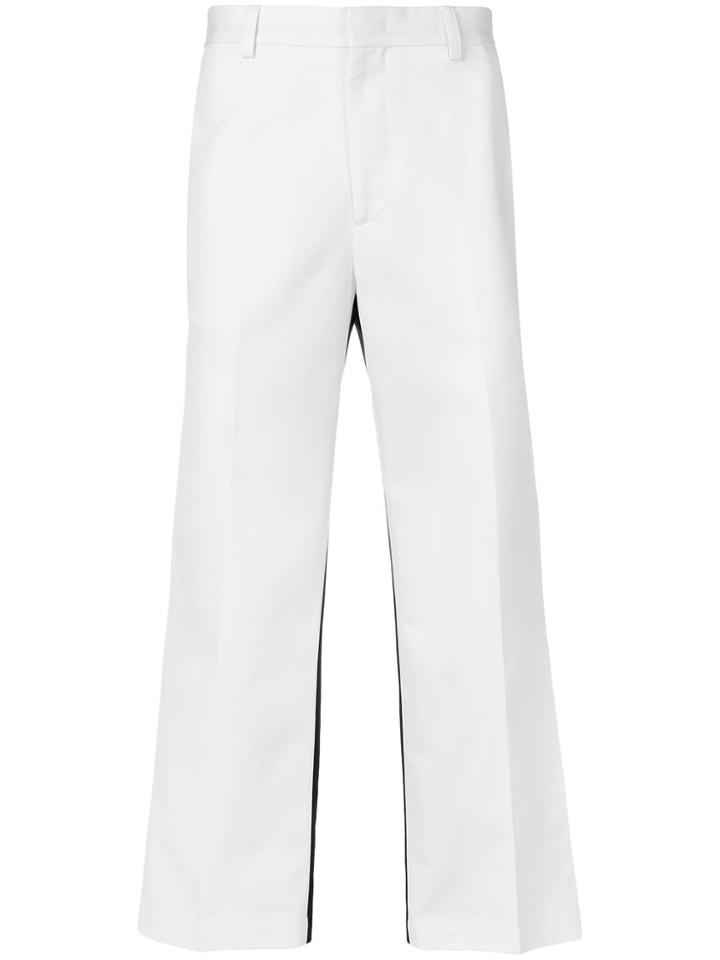 Msgm Side Panel Cropped Trousers - White