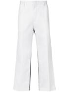 Msgm Side Panel Cropped Trousers - White