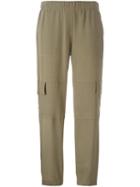 Theory Flap Pocket Straight Trousers, Women's, Size: S, Green, Silk
