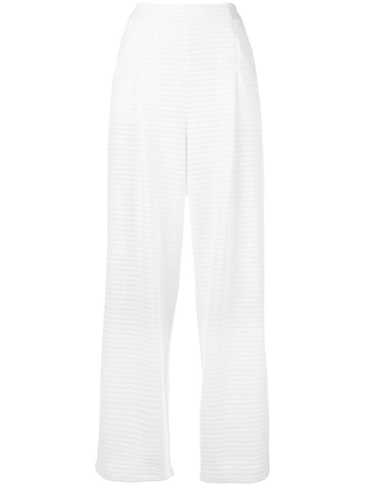 Emporio Armani High-waisted Trousers, Women's, Size: 38, White, Polyester/spandex/elastane/polyamide