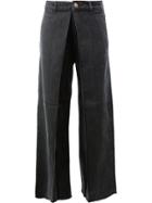 Aalto Panelled Wide-leg Jeans - Black