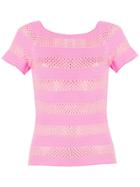 Moschino Striped Knitted Top - Pink & Purple
