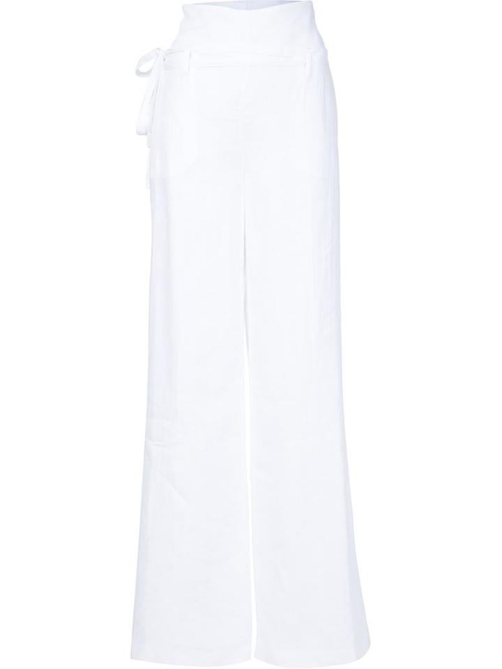 Altuzarra High-waisted Trousers, Women's, Size: 42, White, Linen/flax