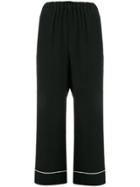 Fendi Contrast Piping Cropped Trousers - Black