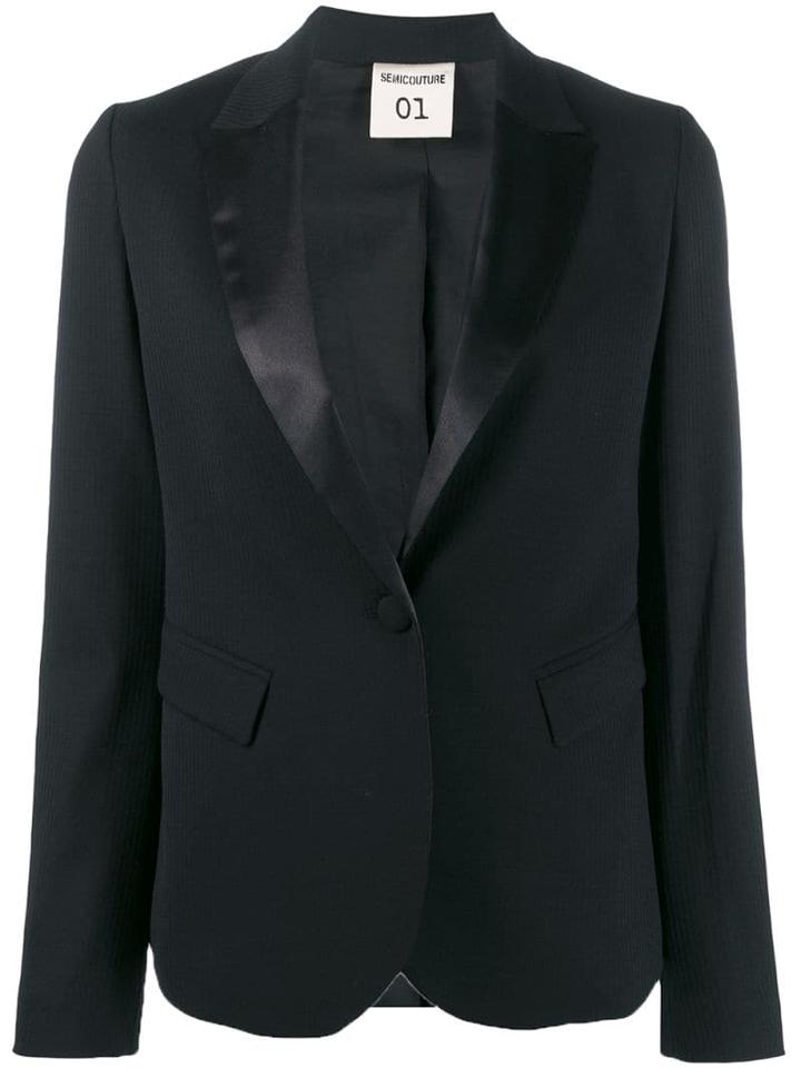 Semicouture Single-breasted Slim-fit Blazer - Black