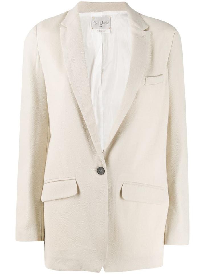 Forte Forte Single Breasted Blazer Jacket - Neutrals
