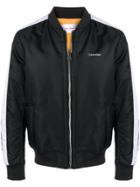 Calvin Klein Stripe Bomber Jacket - Black
