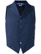Junya Watanabe Comme Des Garçons Man Checked Waistcoat, Men's, Size: Small, Blue, Cotton
