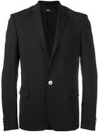 Versus One Button Blazer, Men's, Size: 48, Black, Spandex/elastane/cupro/wool