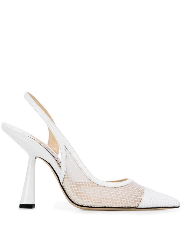 Jimmy Choo Fetto 100 Slingback Pumps - White