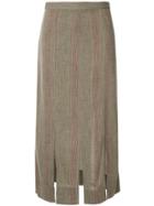 Bassike Stripe Gauze Pleat Skirt - Multicolour