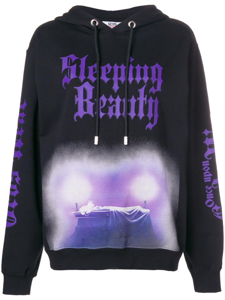 Gcds Sleeping Beauty Printed Hoodie - Black