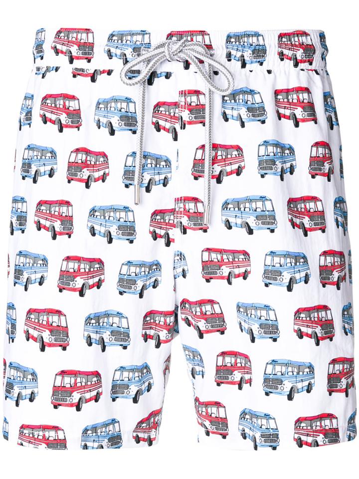Capricode Bus Print Swim Shorts - White
