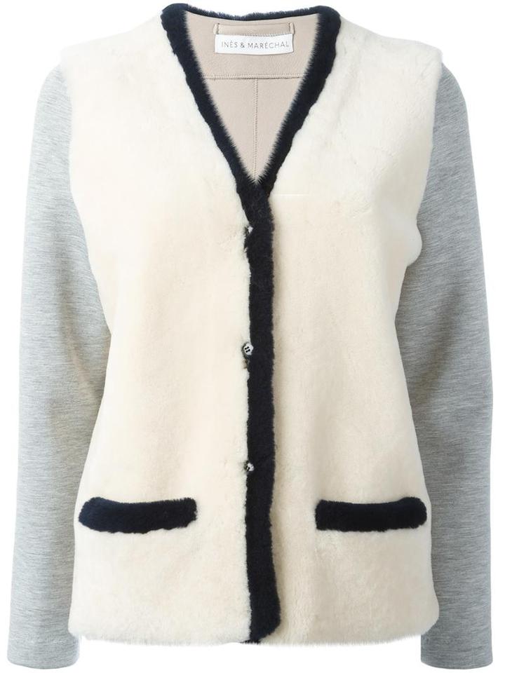 Ines & Marechal Aston Cardigan, Women's, Size: 40, White, Lamb Skin/polyester/viscose/polyurethane