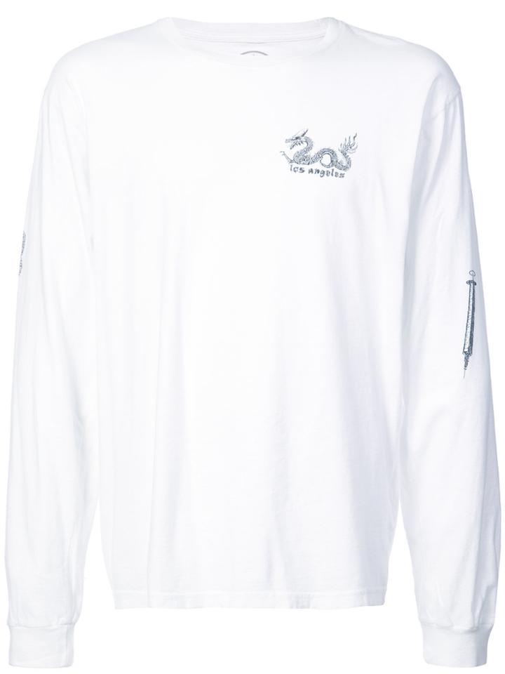Local Authority Dragon-print Long-sleeve T-shirt - White