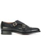 Santoni Classic Buckled Monk Shoes - Black