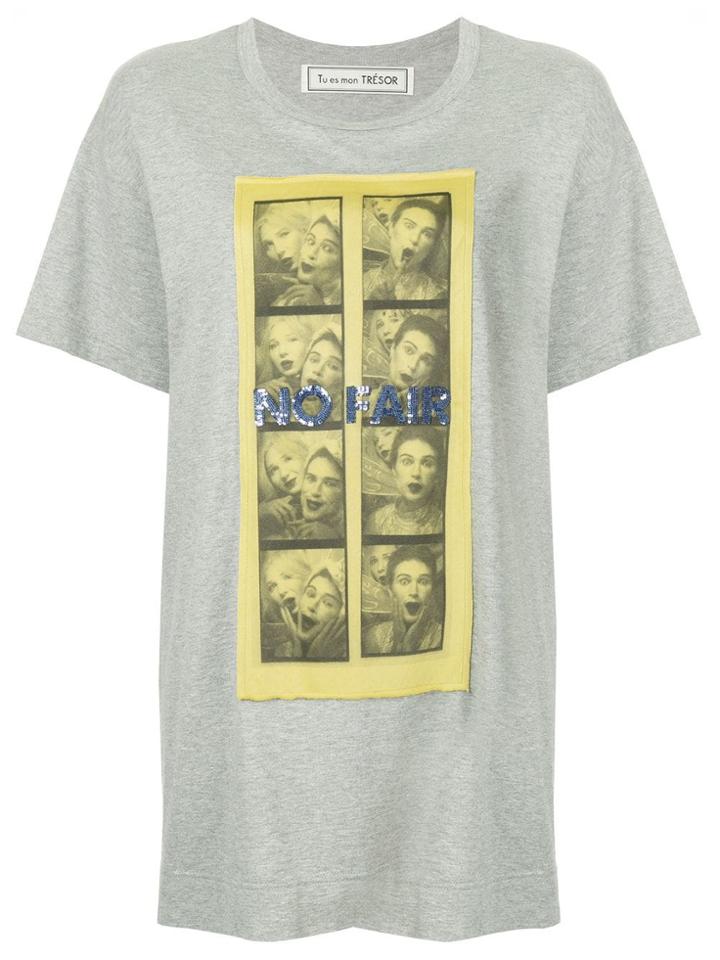 Tu Es Mon Trésor 'no Fair' Oversized T-shirt - Grey