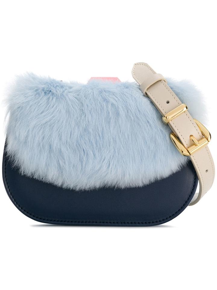 Me Moi Naomi Belt Bag With Rabbit Fur - Blue