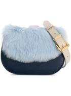 Me Moi Naomi Belt Bag With Rabbit Fur - Blue