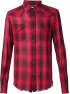 Saint Laurent Classic Plaid Shirt, Men's, Size: Small, Red, Viscose